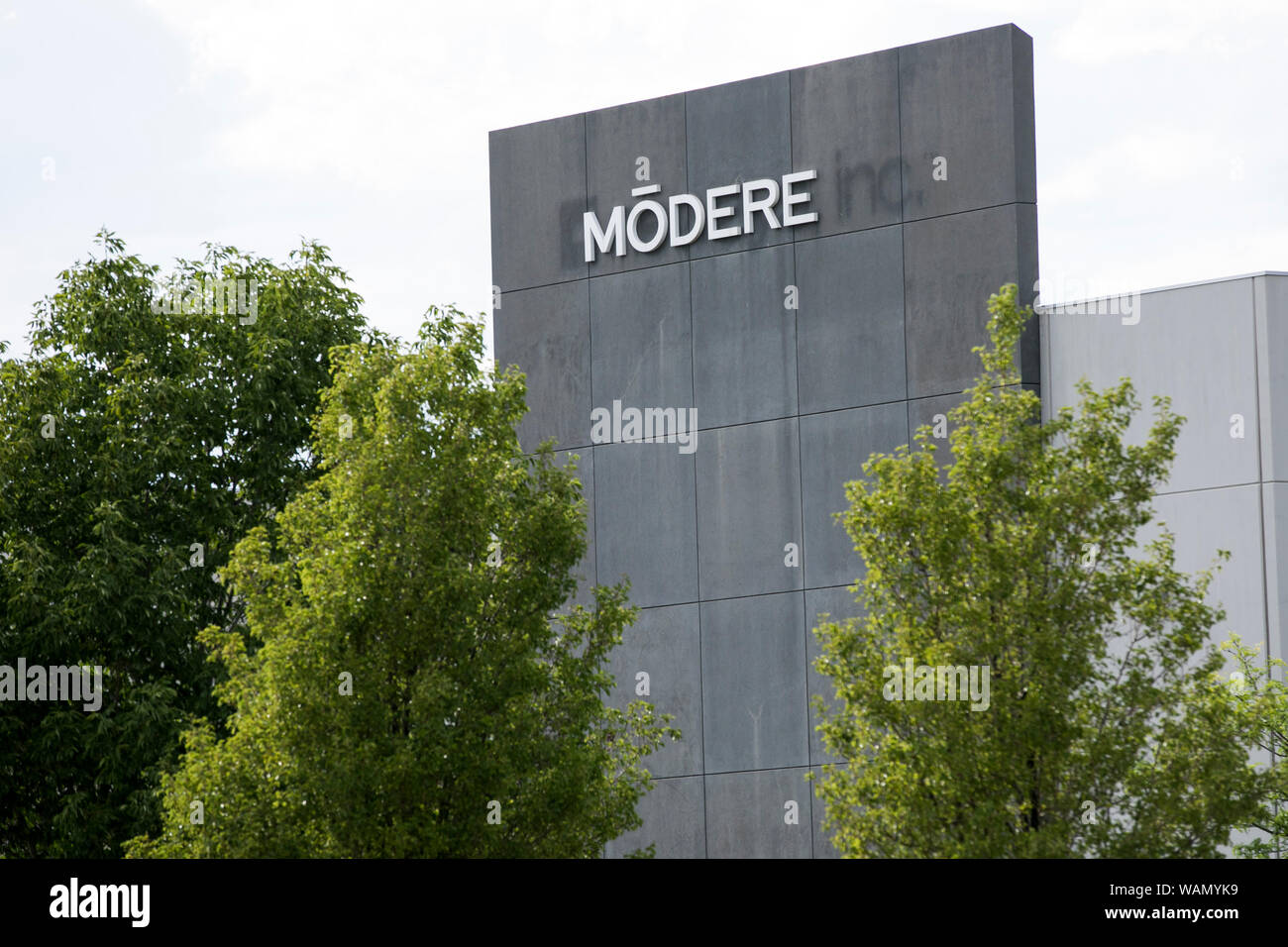 Un logo segno al di fuori della sede di Modere in Springville,, Utah sulla luglio 29, 2019. Foto Stock