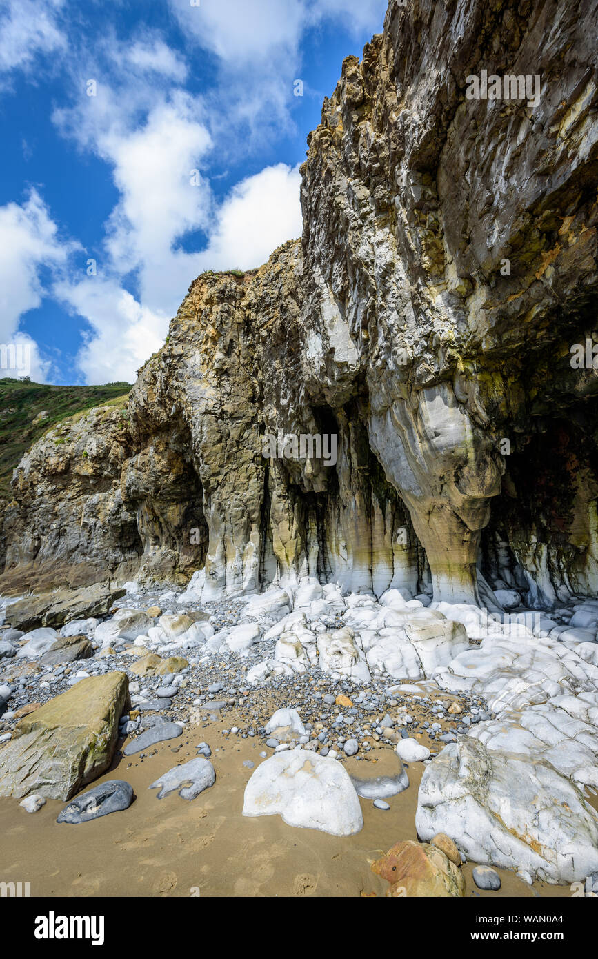 Pendine Sands a 7 miglio di lunghezza di spiaggia sulle rive della baia di Carmarthen Wales UK Europa Foto Stock