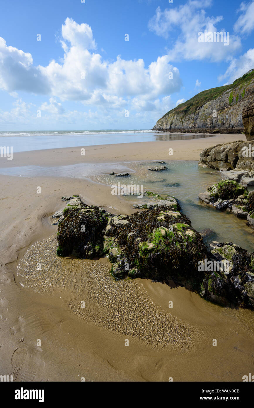 Pendine Sands a 7 miglio di lunghezza di spiaggia sulle rive della baia di Carmarthen Wales UK Europa Foto Stock