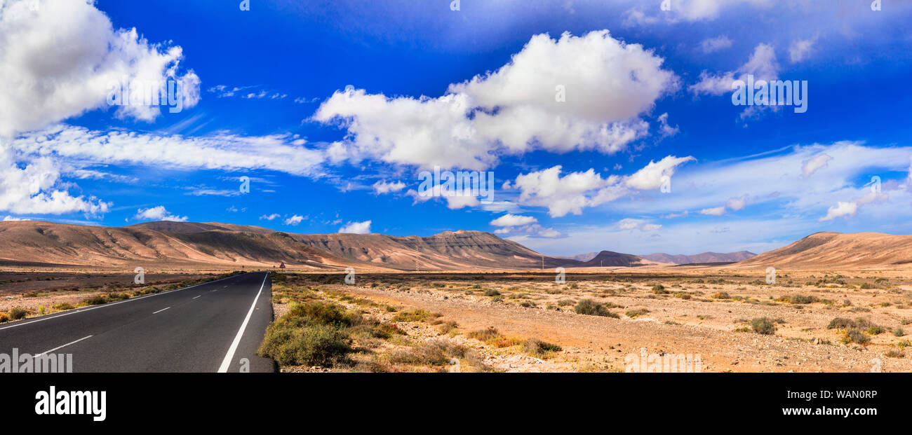 Paesaggio idilliaco di lava vulcanica isola di Fuerteventura. Isole Canarie Spagna Foto Stock