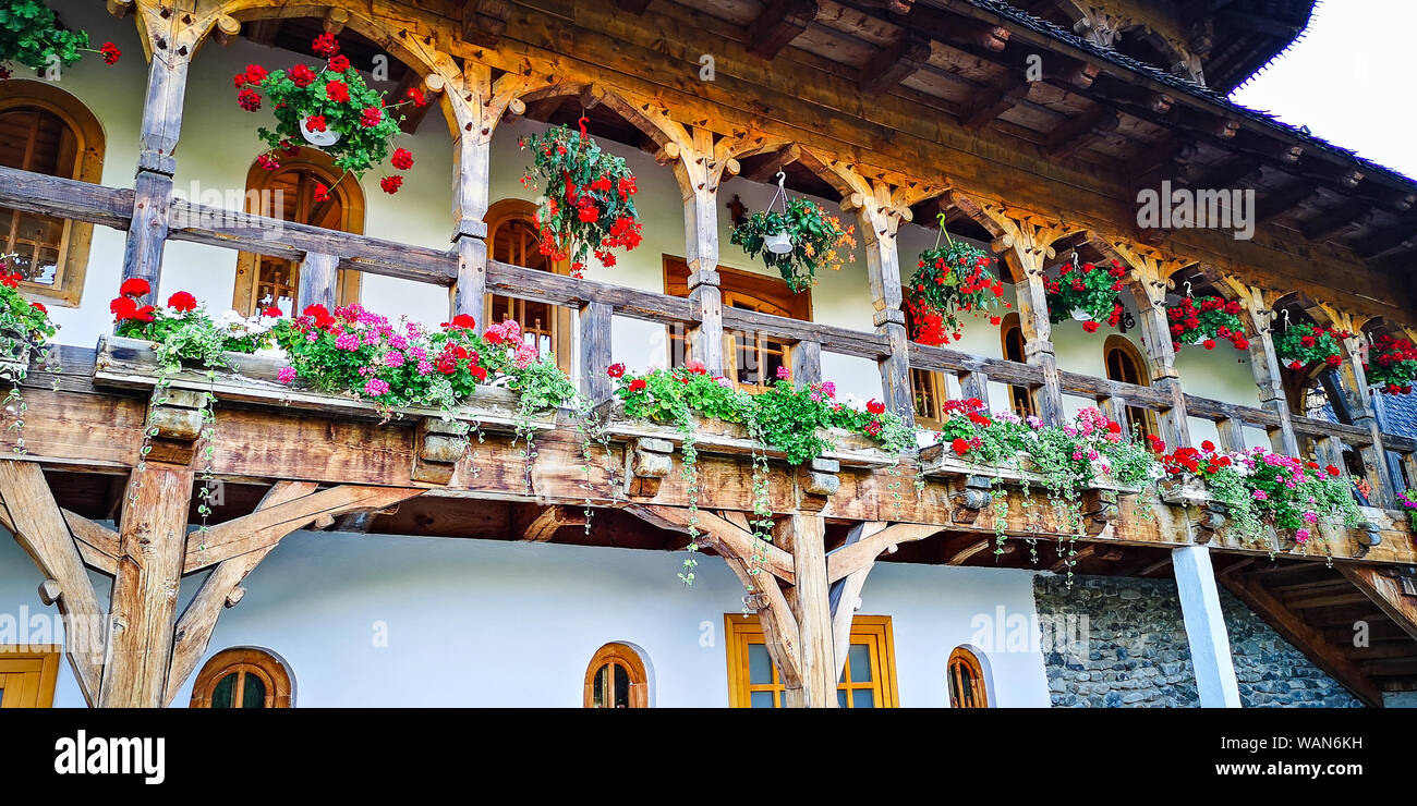Barsana Monastero. Area di Maramures, Romania Foto Stock