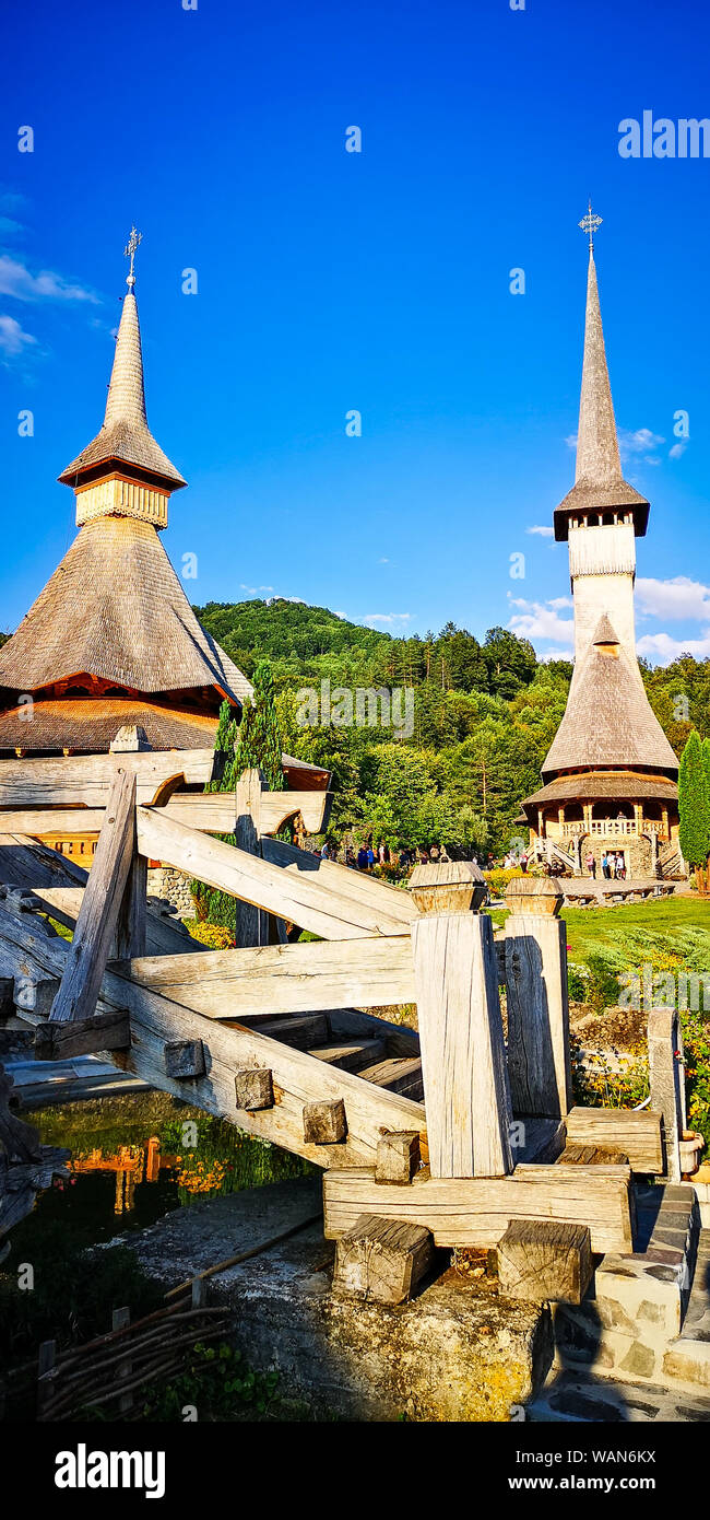 Barsana Monastero. Area di Maramures, Romania Foto Stock