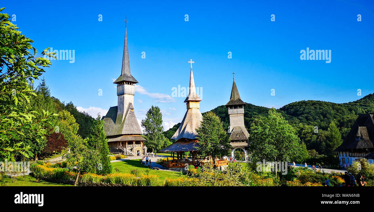 Barsana Monastero. Area di Maramures, Romania Foto Stock