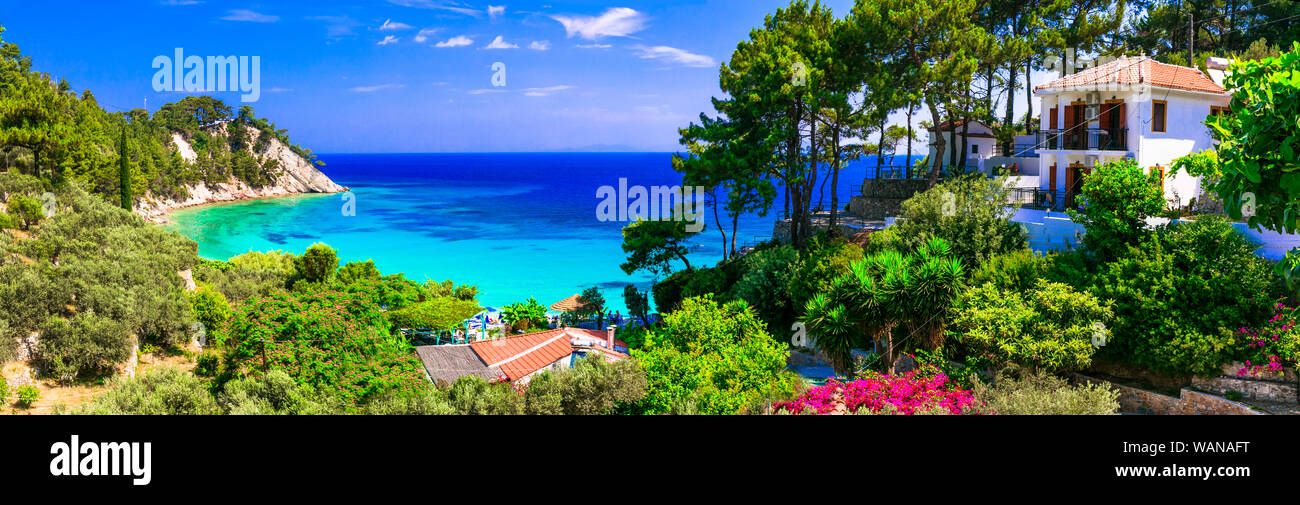 Bella spiaggia Lemonakia,isola di Samos,Grecia. Foto Stock