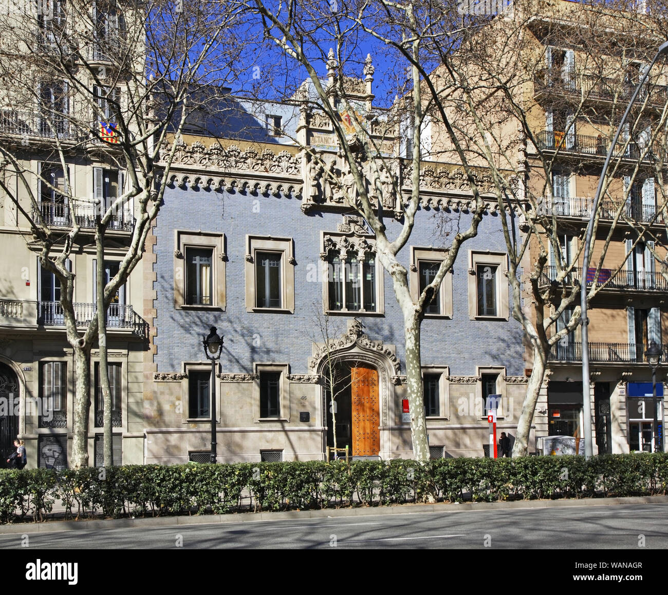 Gran Via de les Corts Catalanes fino a Barcellona. Spagna Foto Stock
