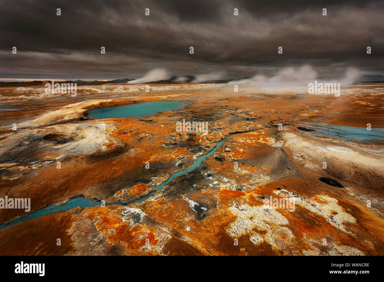 Activiy geotermica a Hverir. Foto Stock