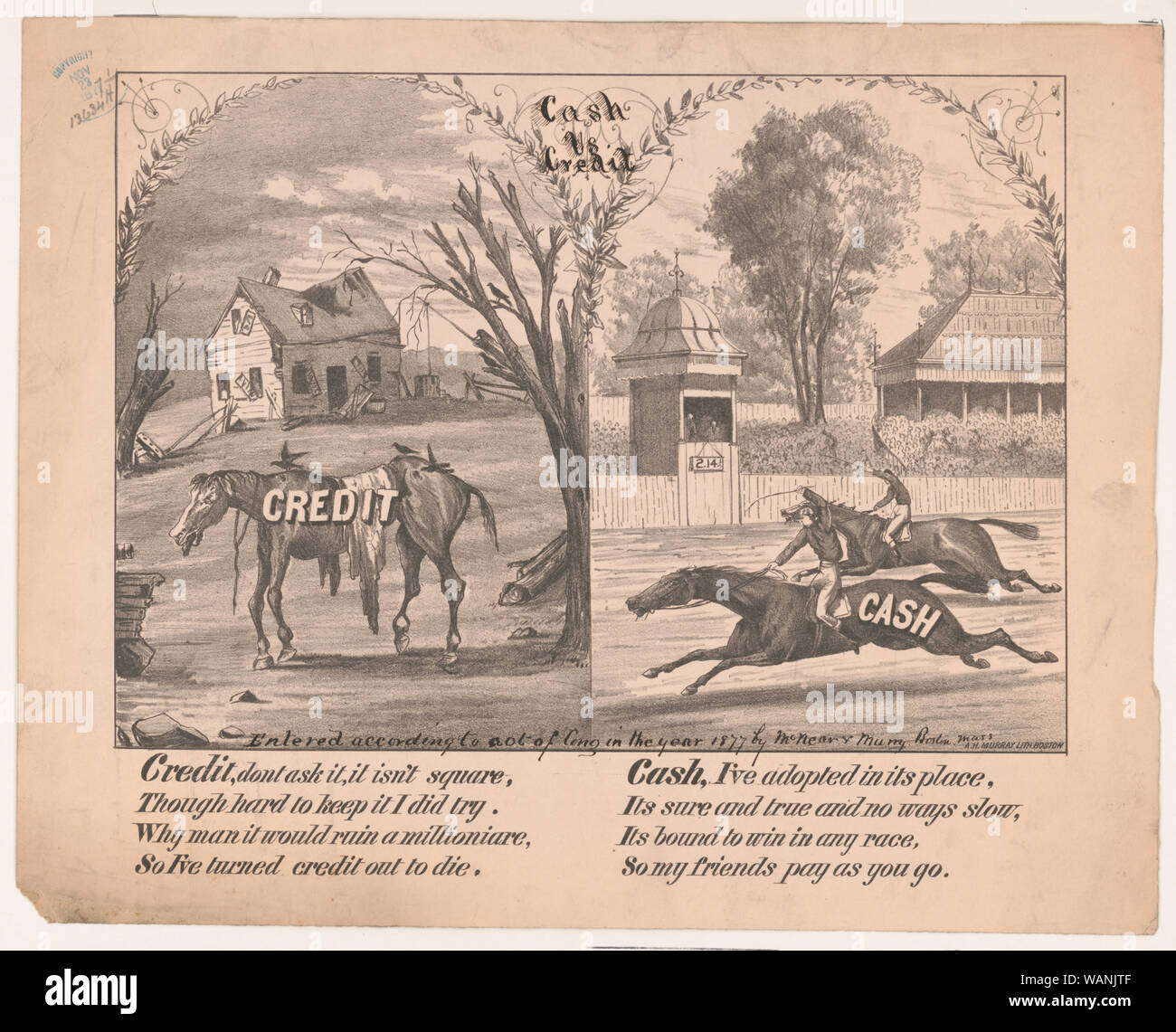 Credito, non chiedere, esso non è quadra / A.H. Murray Lith. Boston. Foto Stock