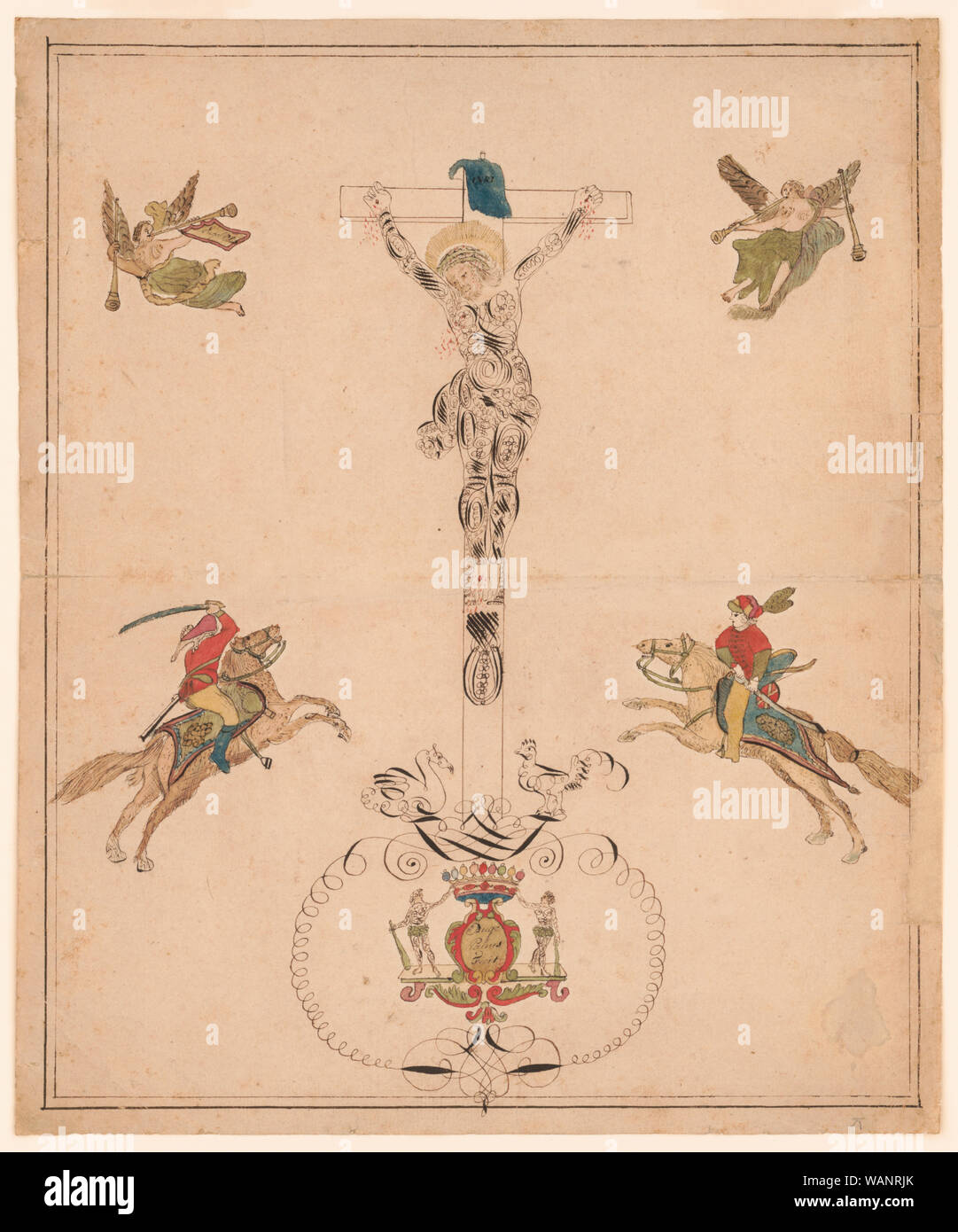 La crocifissione di Gesù] / Ange [o Auge] Palus[?] fecit Foto Stock