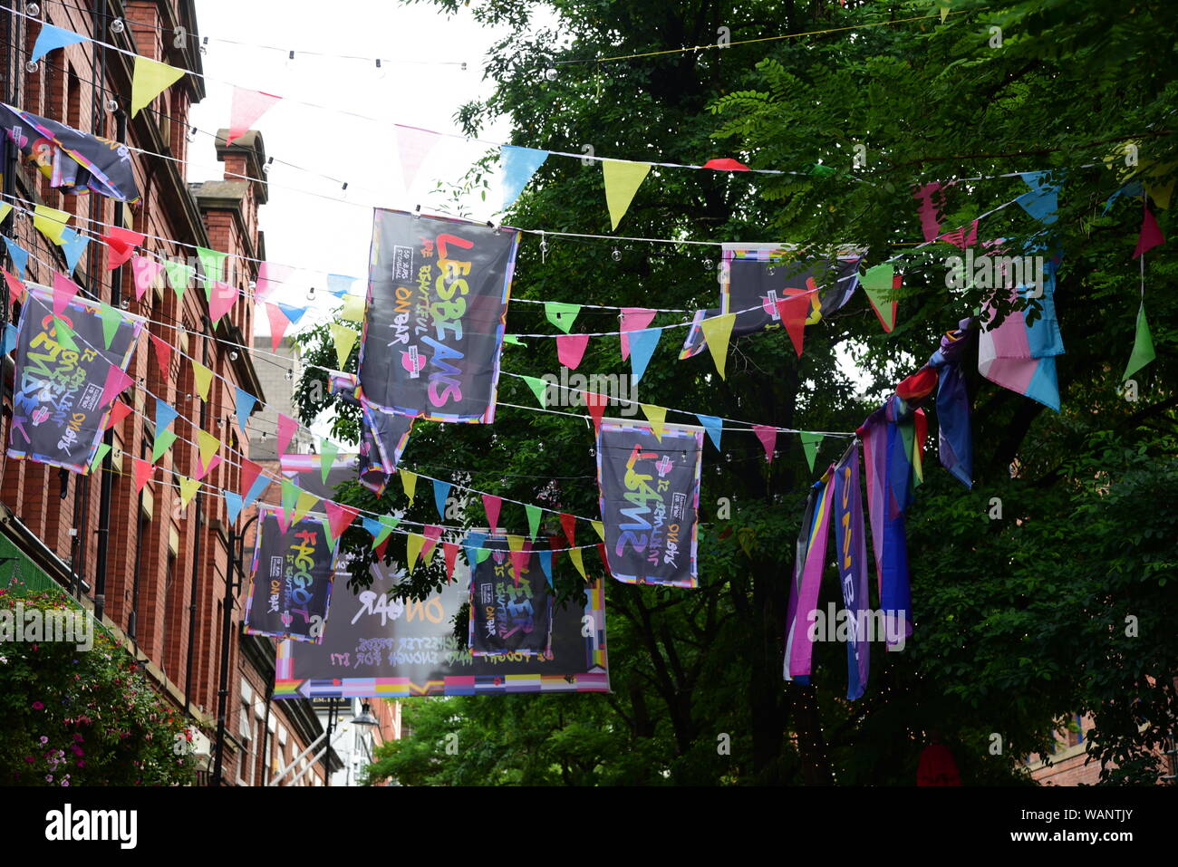 Manchester gay village al Pride Foto Stock