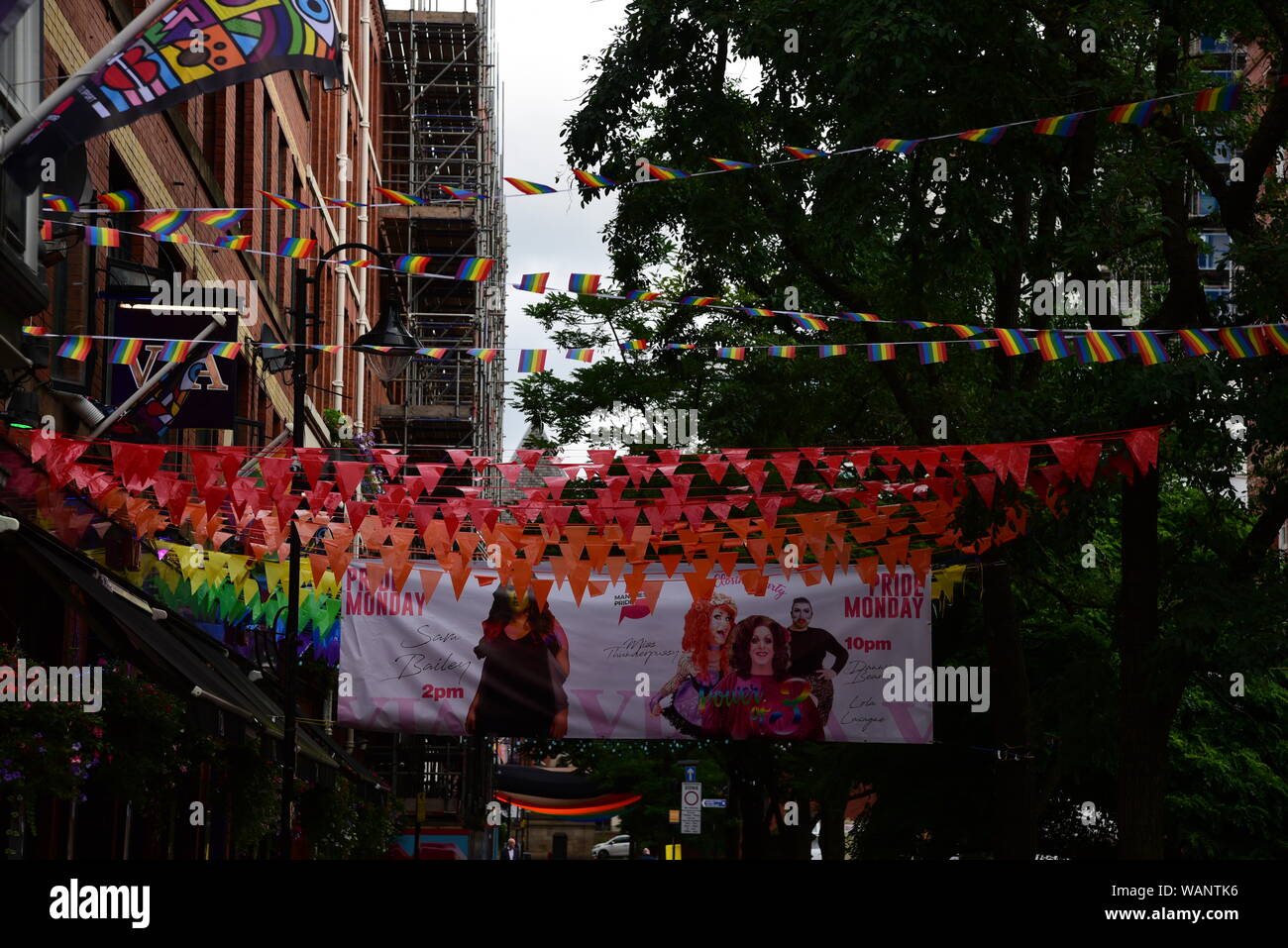 Manchester gay village al Pride Foto Stock