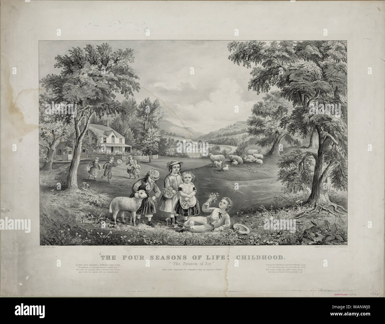 Currier e Ives - Le quattro stagioni della vita - Infanzia Foto Stock