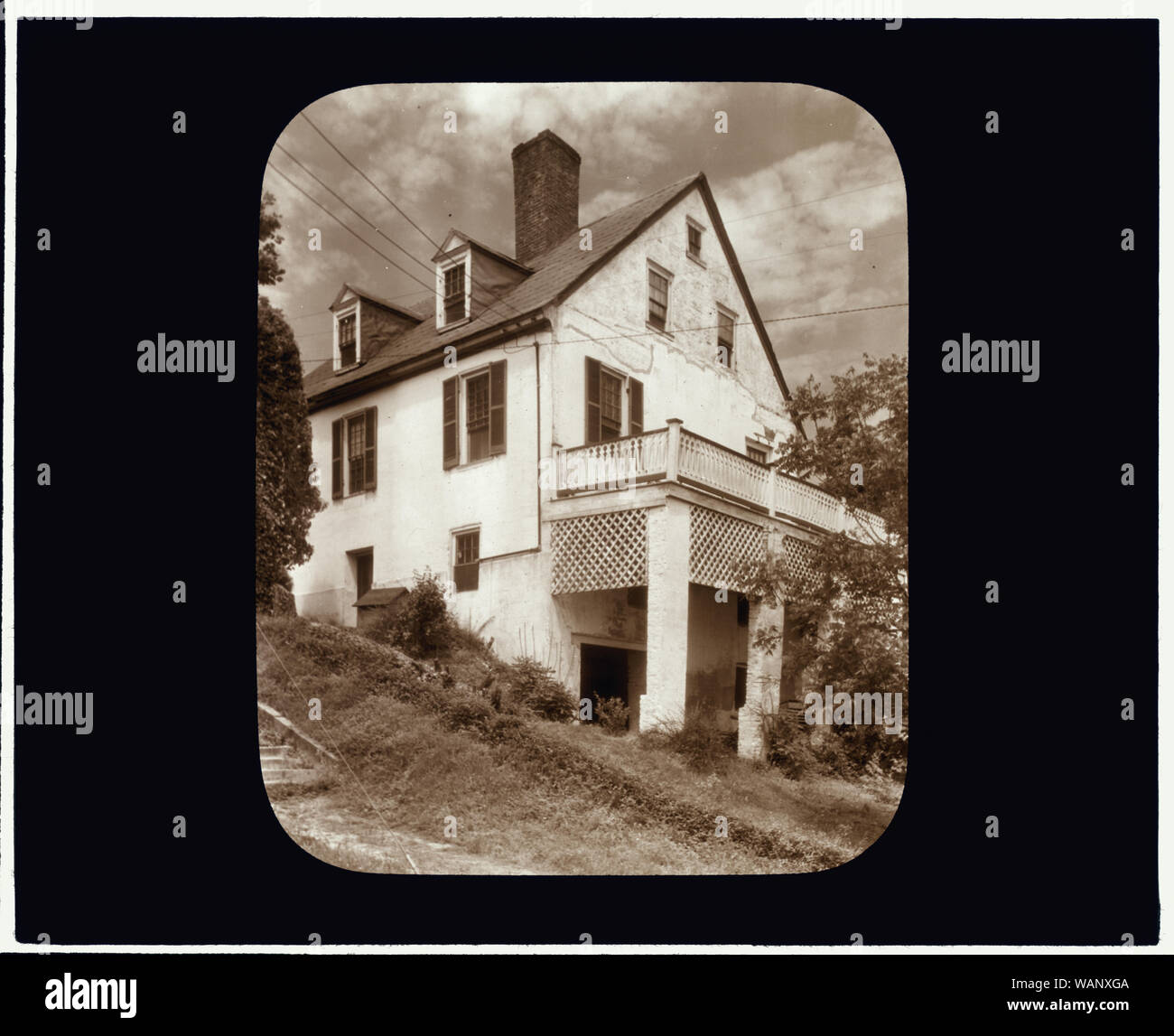 Casa doganale, Tappahannock, Essex County, Virginia. Portico Foto Stock