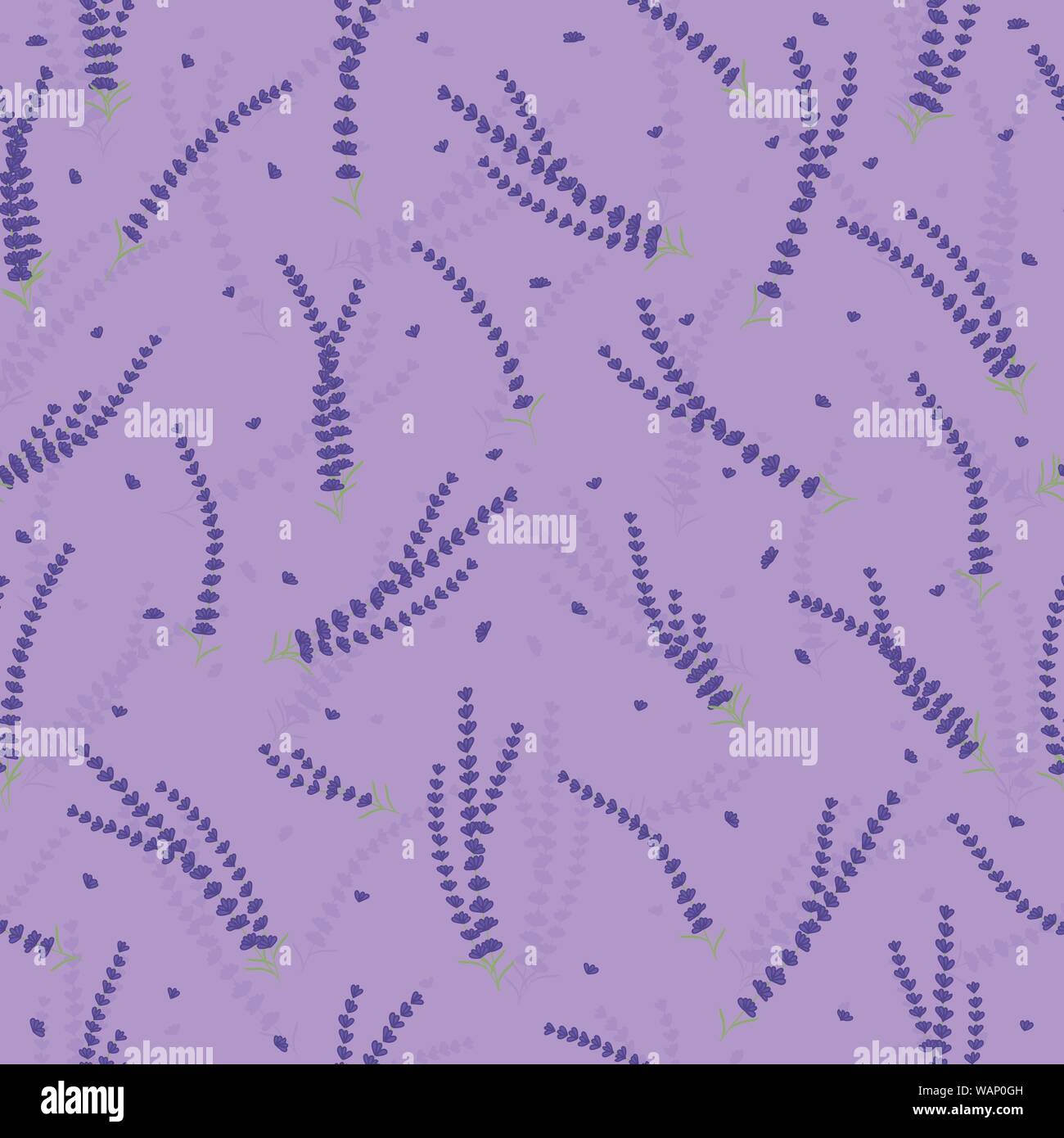 Viola Lavanda fiori vettore modello senza giunture Illustrazione Vettoriale