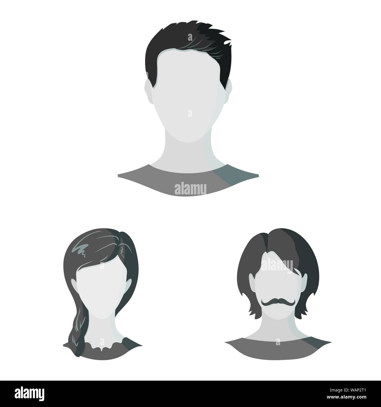 Illustrazione Vettoriale di carattere e icona del profilo. Set di caratteri e ciuccio simbolo azionario per il web. Illustrazione Vettoriale