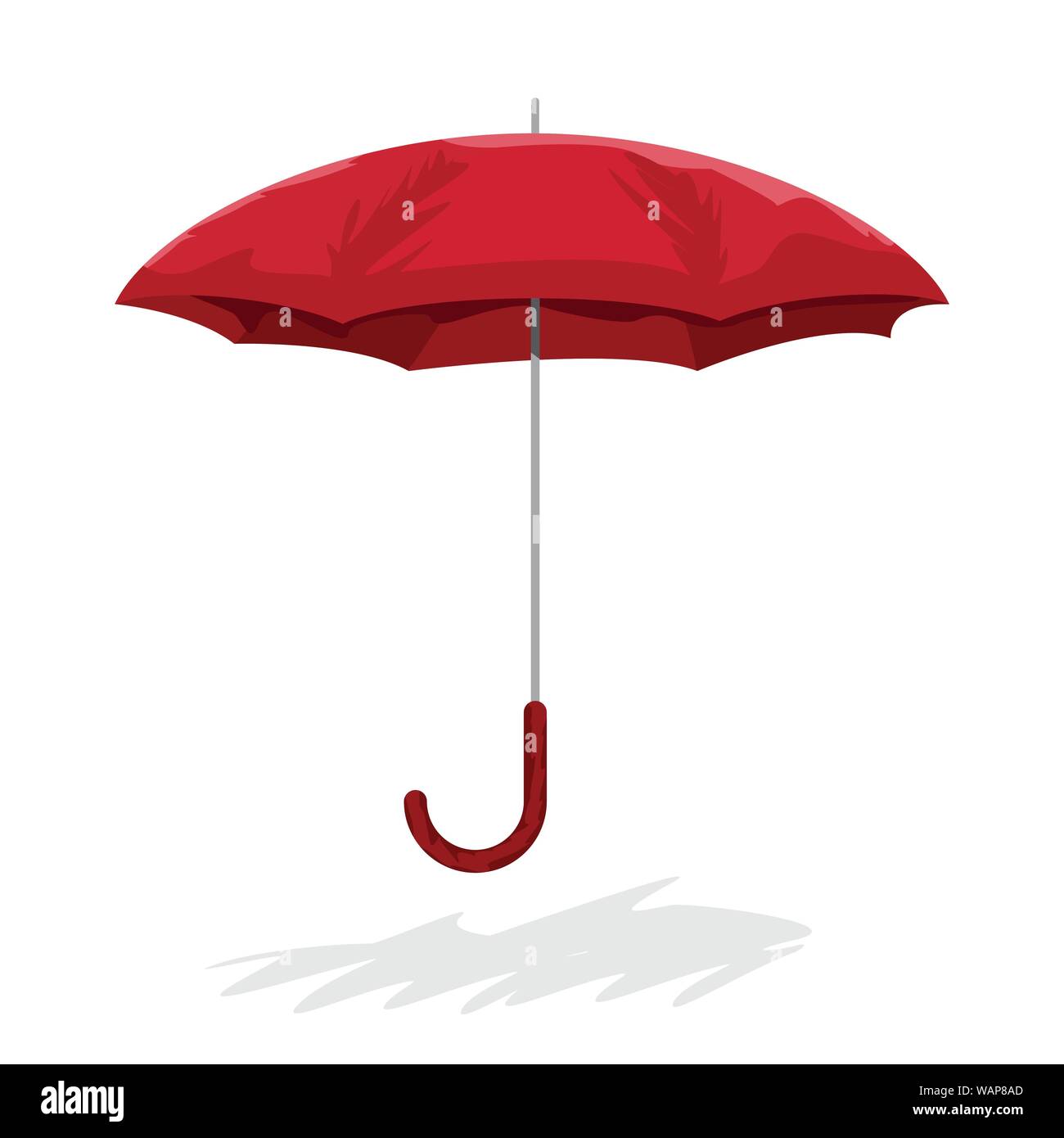 Disegnata in stile cartoonesco Ombrellone rosso. Illustrazione Vettoriale. Illustrazione Vettoriale