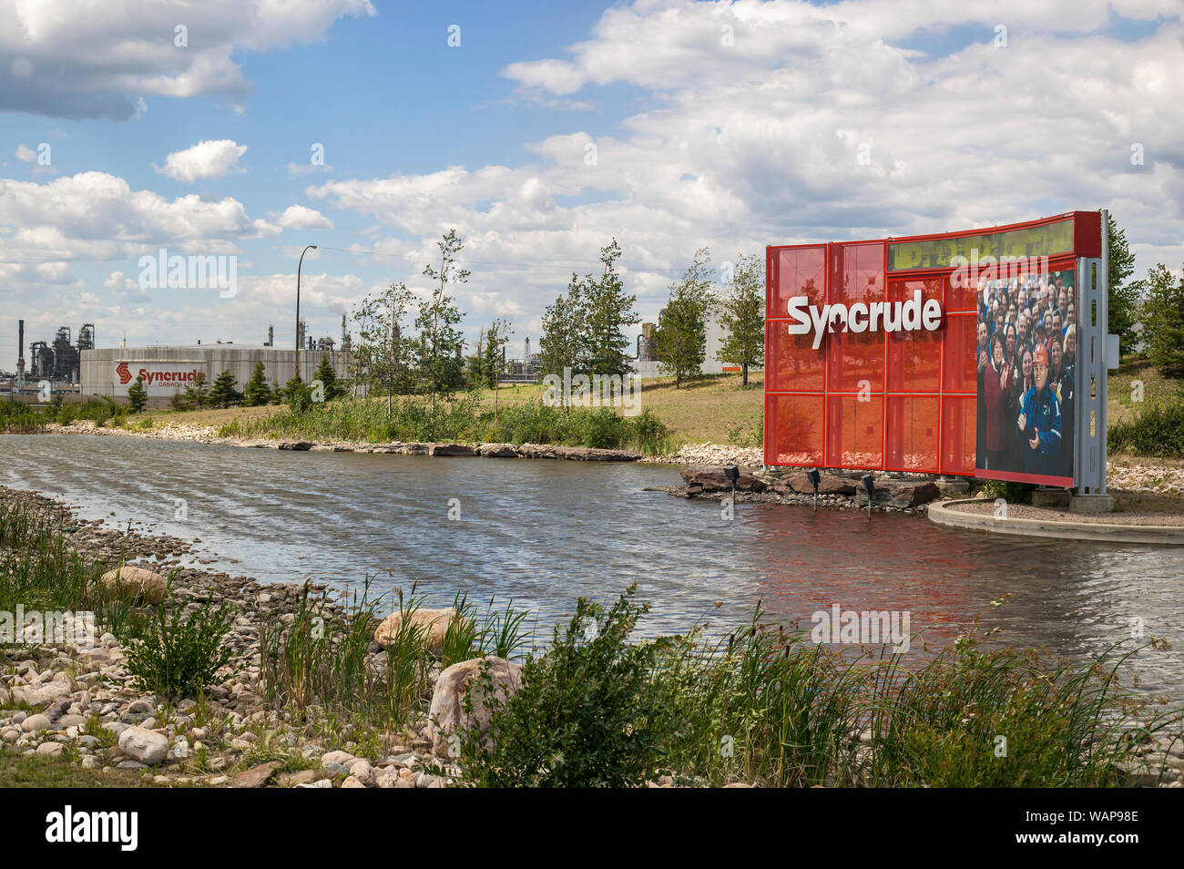 Foto di massa di ingresso Syncrude oil sands operations nord di Fort McMurray, Alberta.6 Foto Stock