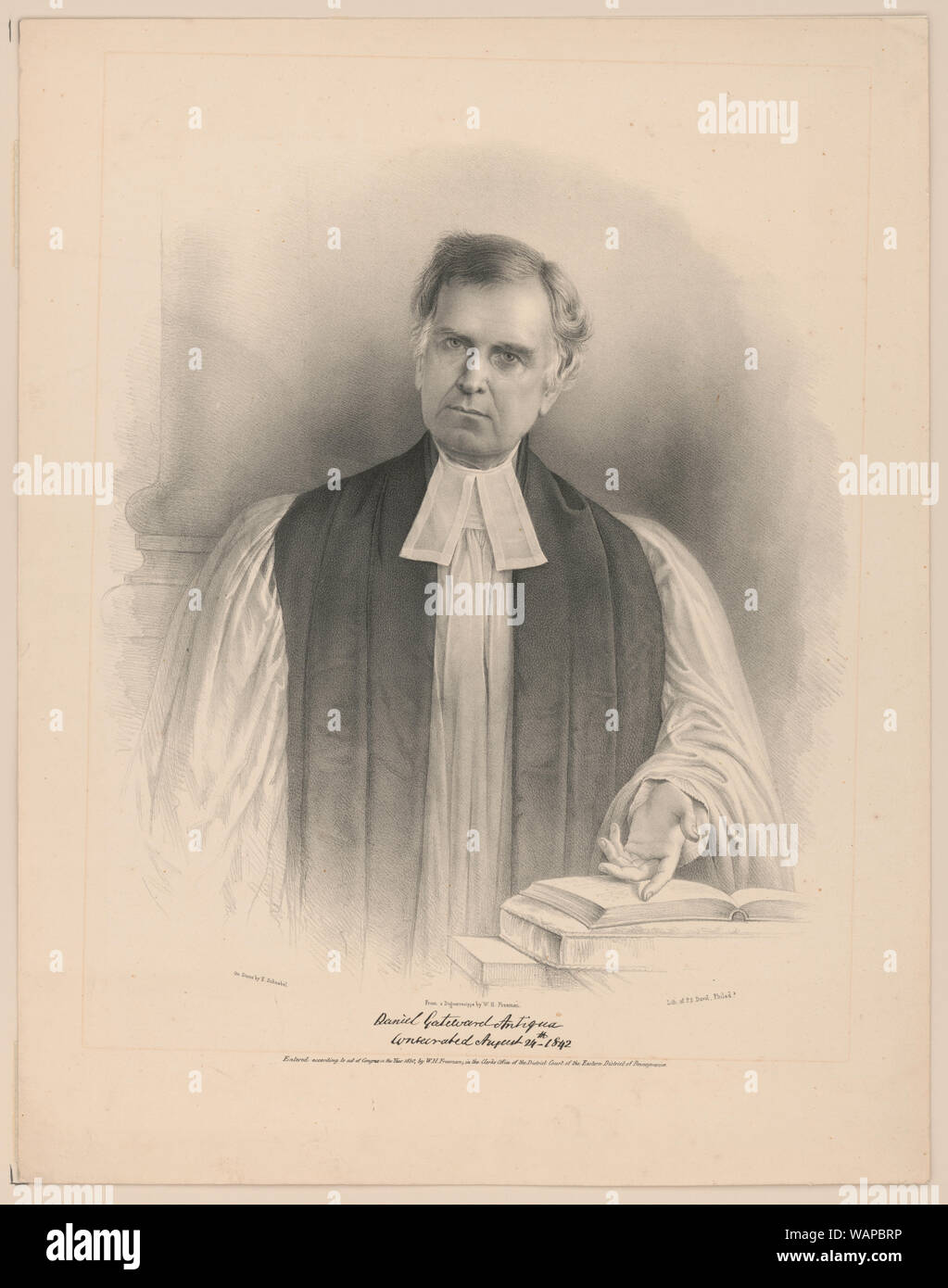 Daniel Gateward Antiqua consacrato al 24 agosto 1842 Foto Stock