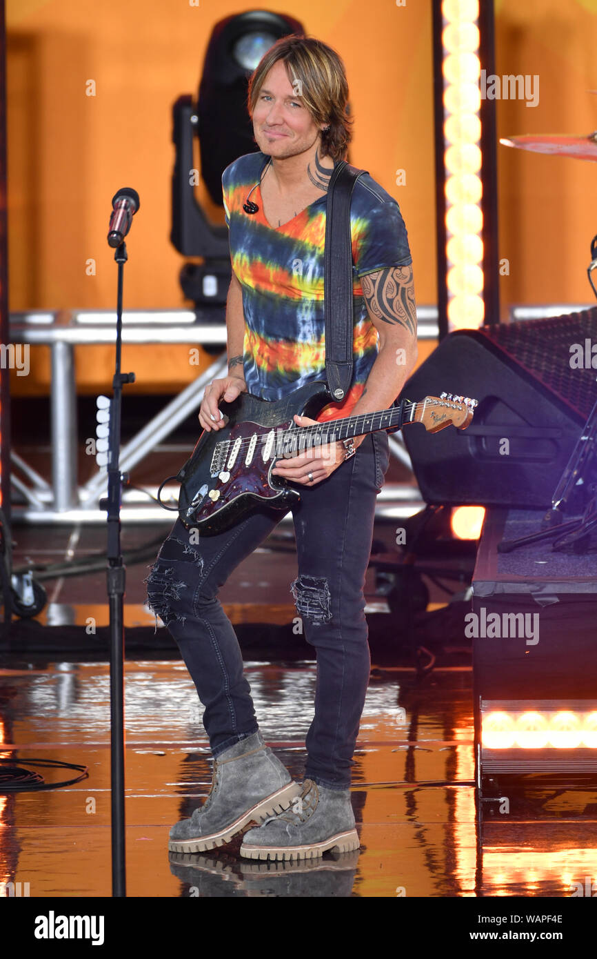 'Good Morning America' TV show di New York, Stati Uniti d'America - 09 ago 2019 - Keith Urban Foto Stock