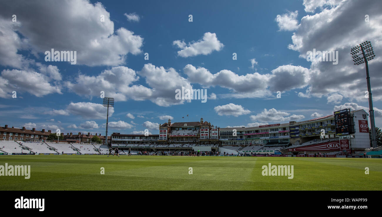 Londra, Regno Unito. 21 Agosto, 2019. Pranzo presso la Kia home ovale a Surrey Cricket Club come Surrey prendere su Hampshire il giorno 4 della contea di Specsavers partita di campionato. David Rowe/Alamy Live News Foto Stock