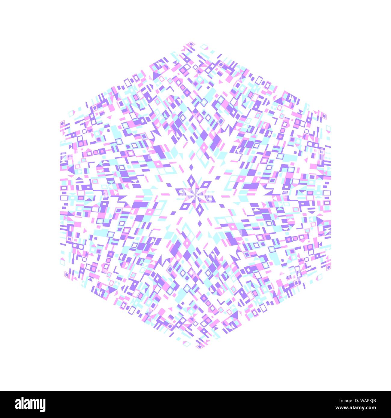 Abstract variopinto mosaico isolato ornamento simbolo esagonale modello - geometria esagonale elemento vettore Illustrazione Vettoriale