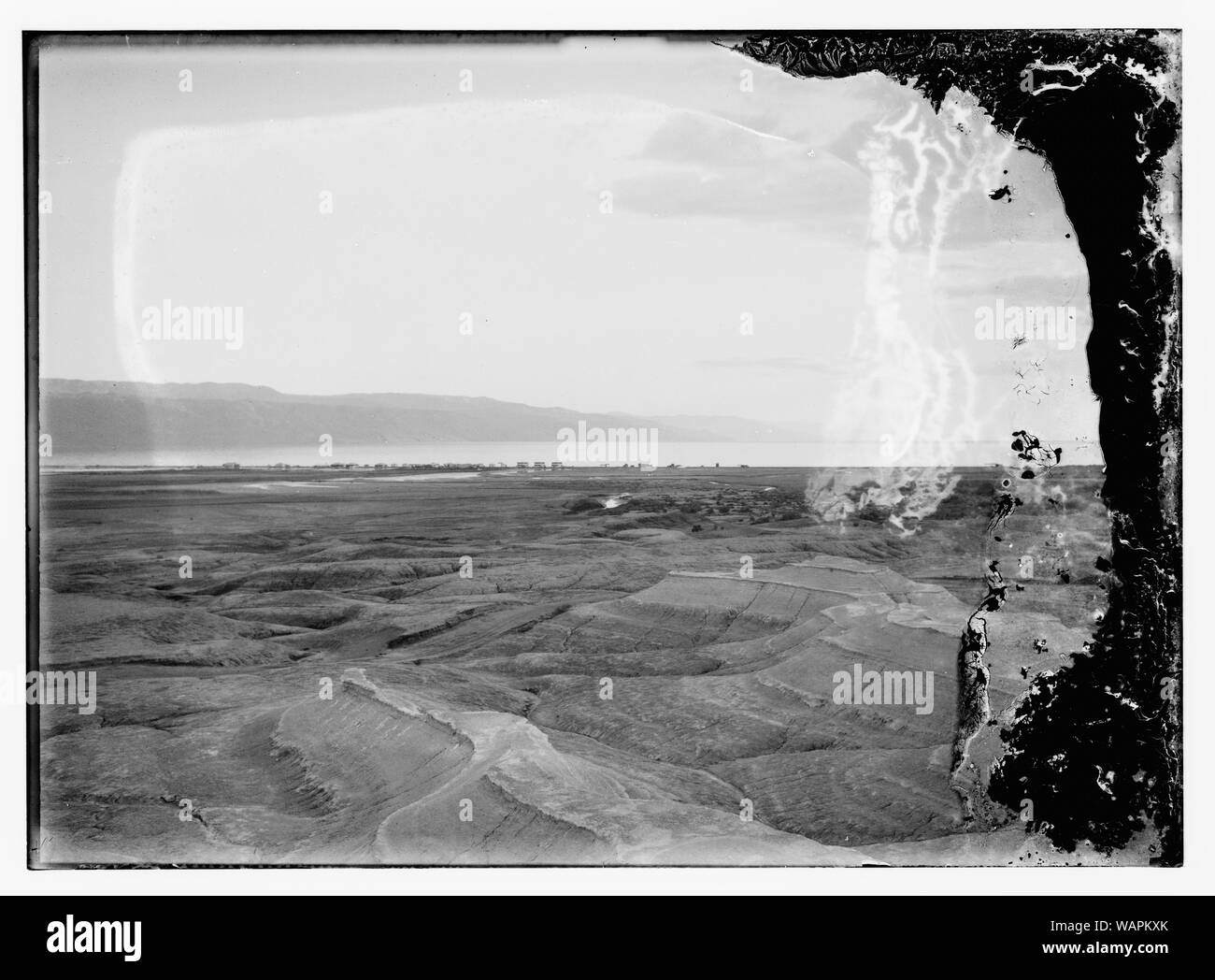 Mar Morto, Palestina opere di cloruro di potassio. Opere e pile di sale Foto Stock