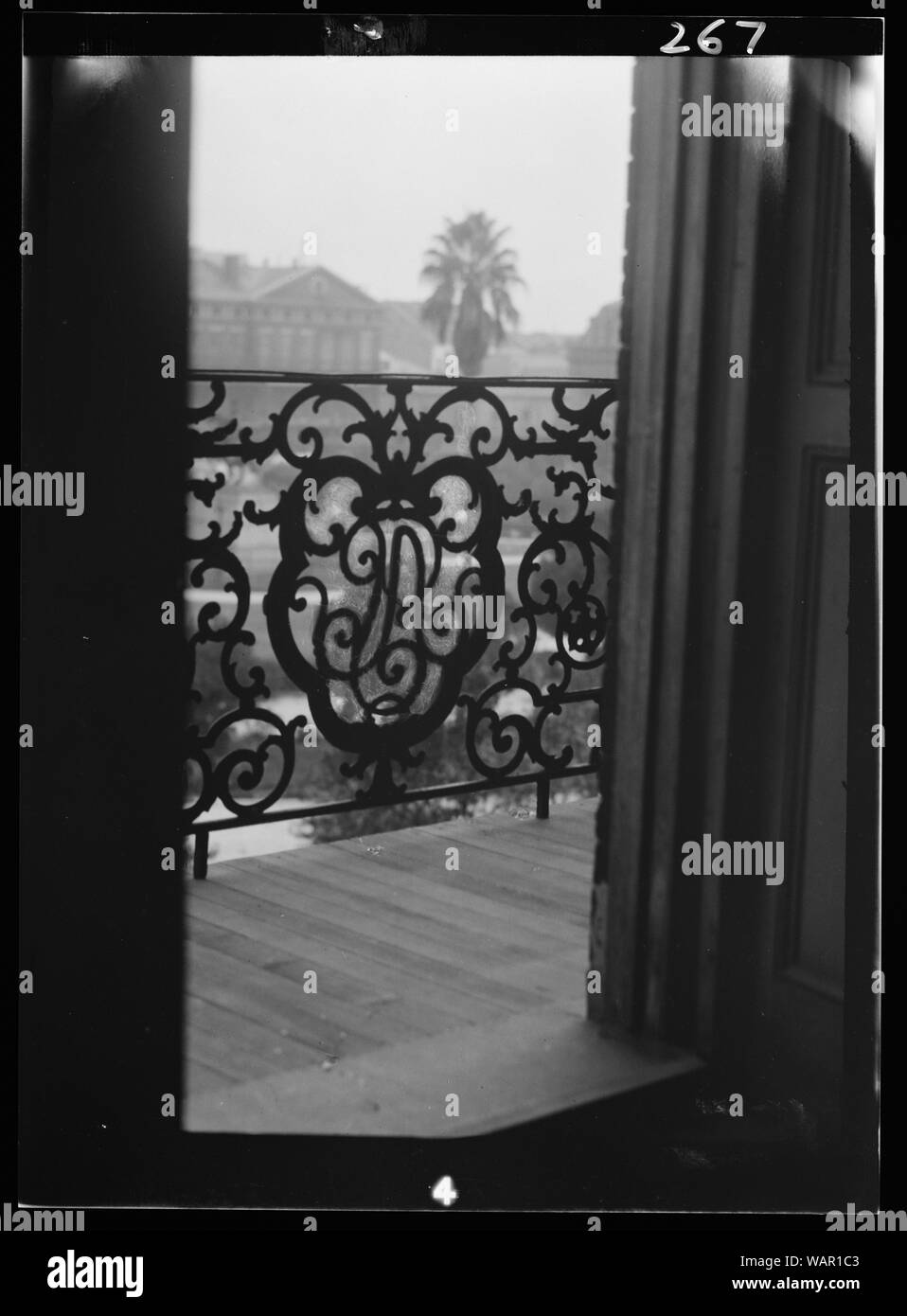 Dettaglio del balcone Pontalba, New Orleans Foto Stock