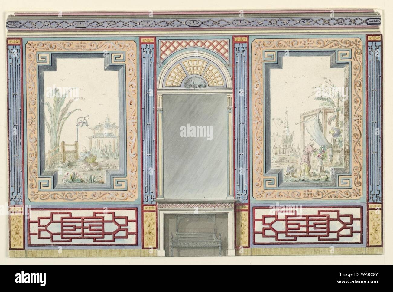 Il disegno per la sala per banchetti, Royal Pavilion, Brighton, 1815-22 Foto Stock