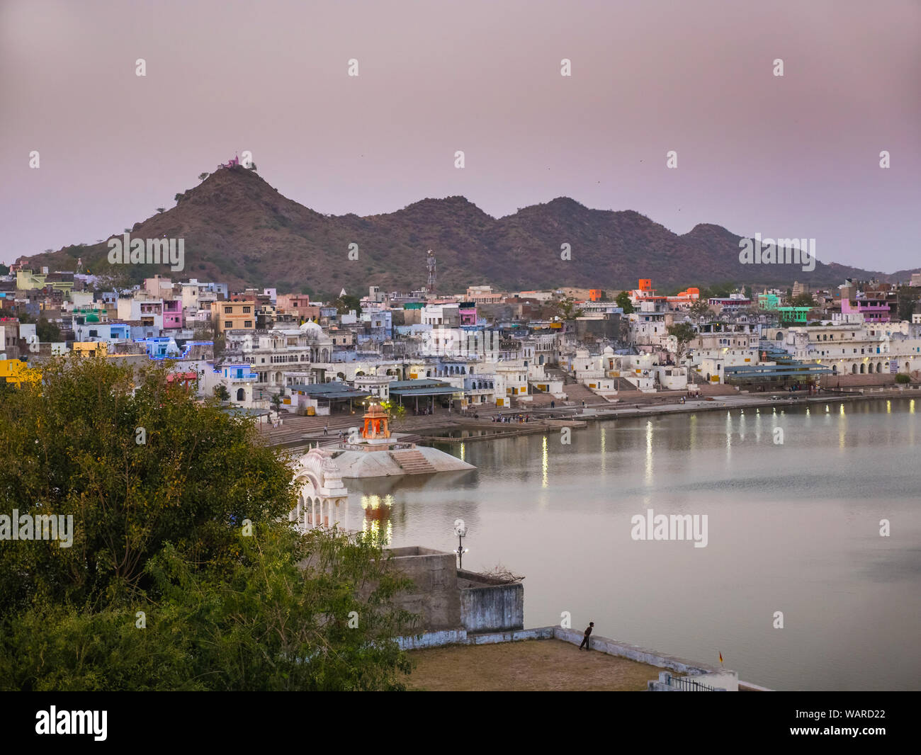 Lago di Pushkar, Pushkar, Rajasthan, India, Asia Foto Stock