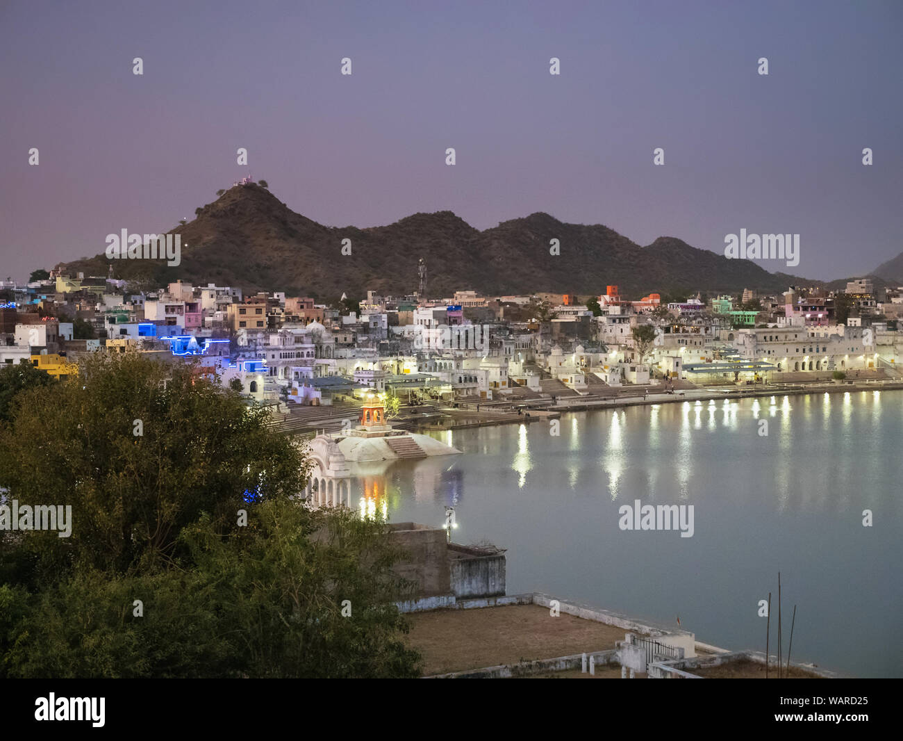 Lago di Pushkar, Pushkar, Rajasthan, India, Asia Foto Stock