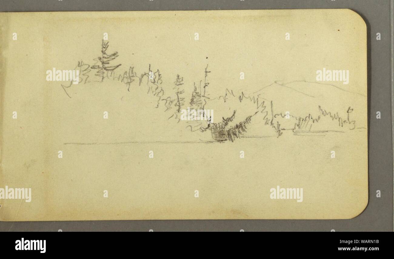 Disegno, Mt. Katahdin e il lago, eventualmente 1878 Foto Stock