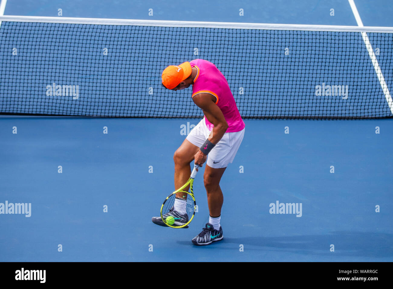 New York, Stati Uniti d'America. 21 Ago, 2019. Lo spagnolo giocatore di tennis Rafael Nadal nel corso di formazione aperto a US Open di New York negli Stati Uniti su Mercoledì, 21 agosto Credito: Brasile Photo Press/Alamy Live News Foto Stock