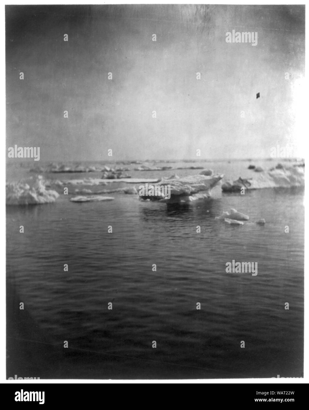 Ghiaccio deriva nell'Oceano Atlantico, al largo delle coste del Labrador Foto Stock