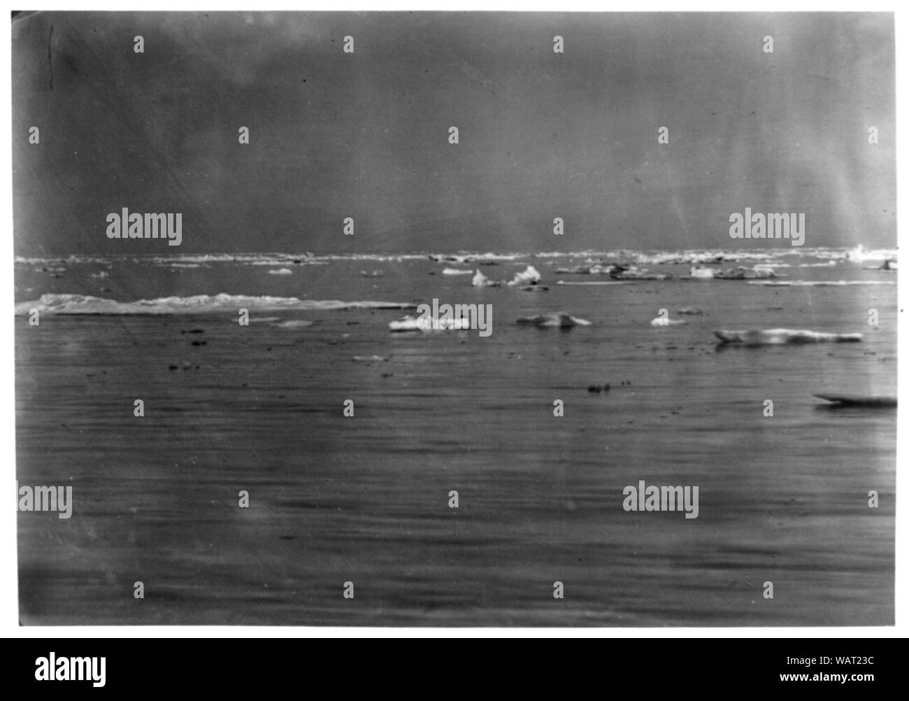 Ghiaccio deriva nell'Oceano Atlantico, al largo delle coste del Labrador Foto Stock