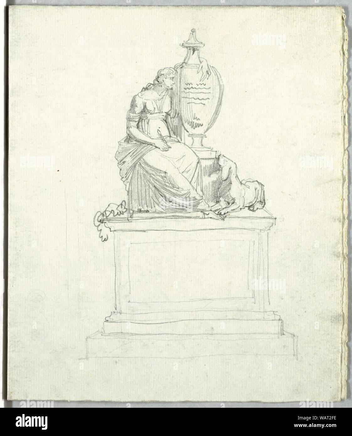 Disegno, lo studio dopo un monumento funebre e lo studio dopo il fregio, inizio del XIX secolo Foto Stock