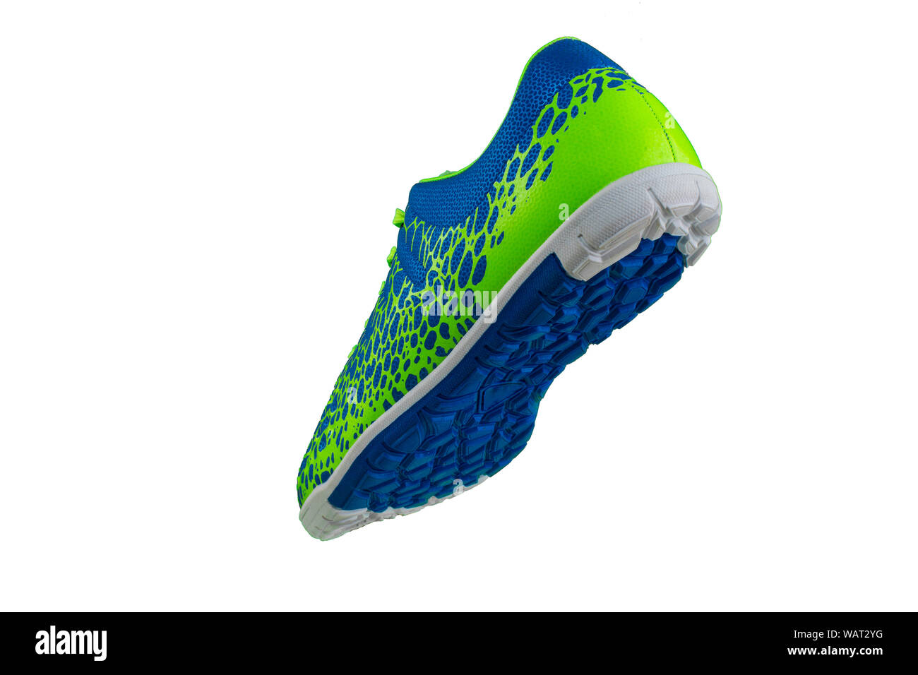 Sneakers. Calzature sportive vista laterale su sfondo bianco Foto Stock