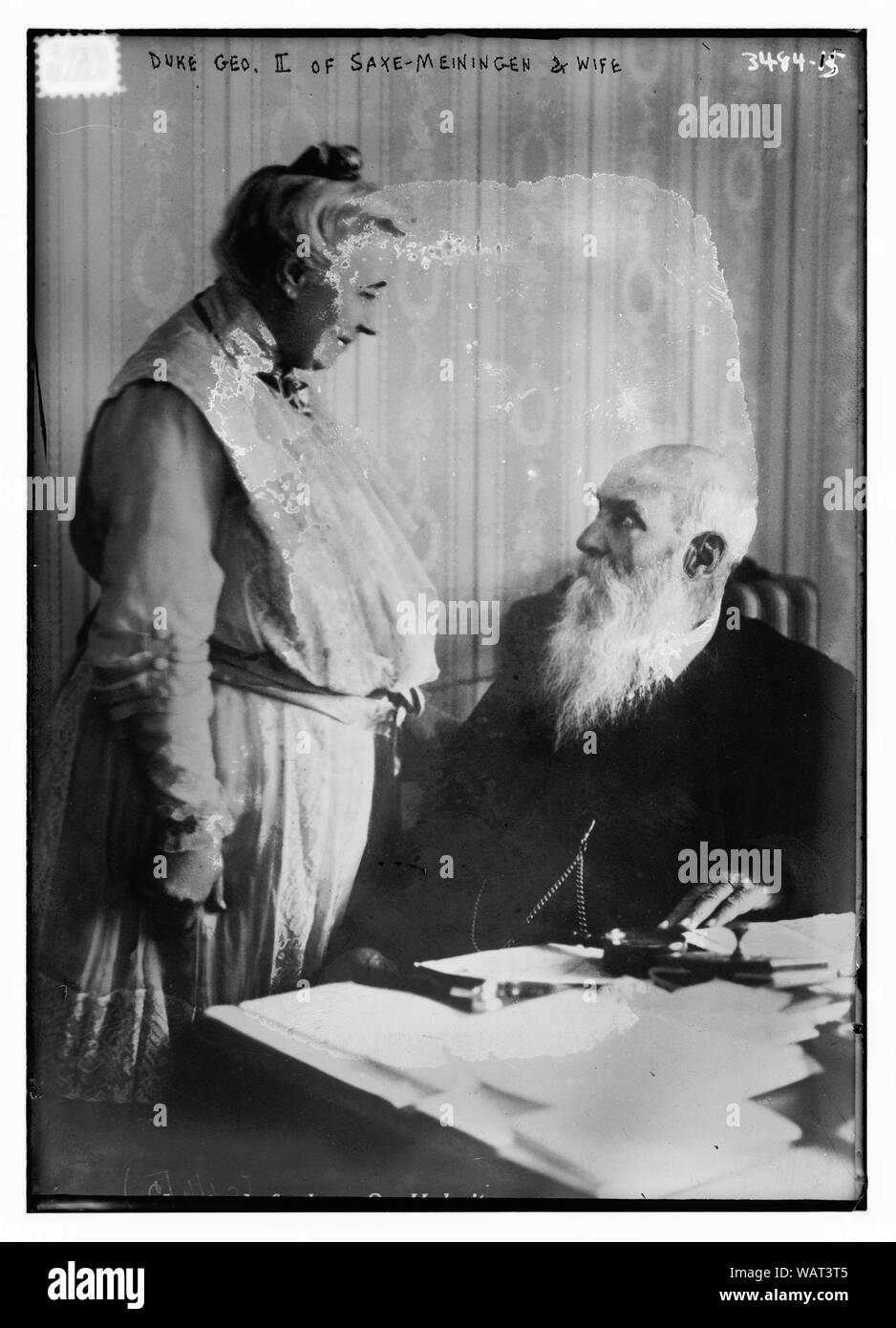 Il duca Geo. II di Sax-Meiningen e moglie Foto Stock