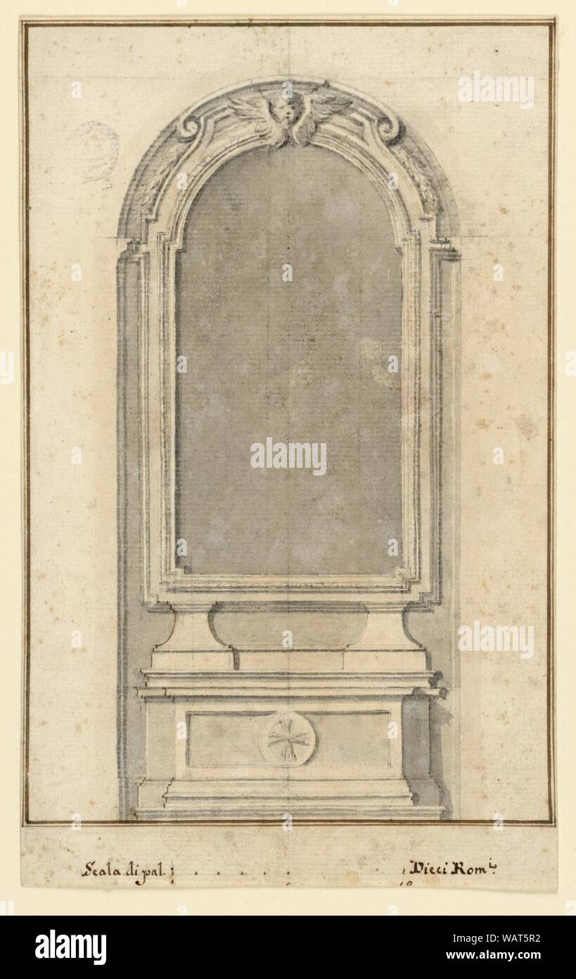 Disegno, l'elevazione di un altare, 1760-1790 Foto Stock