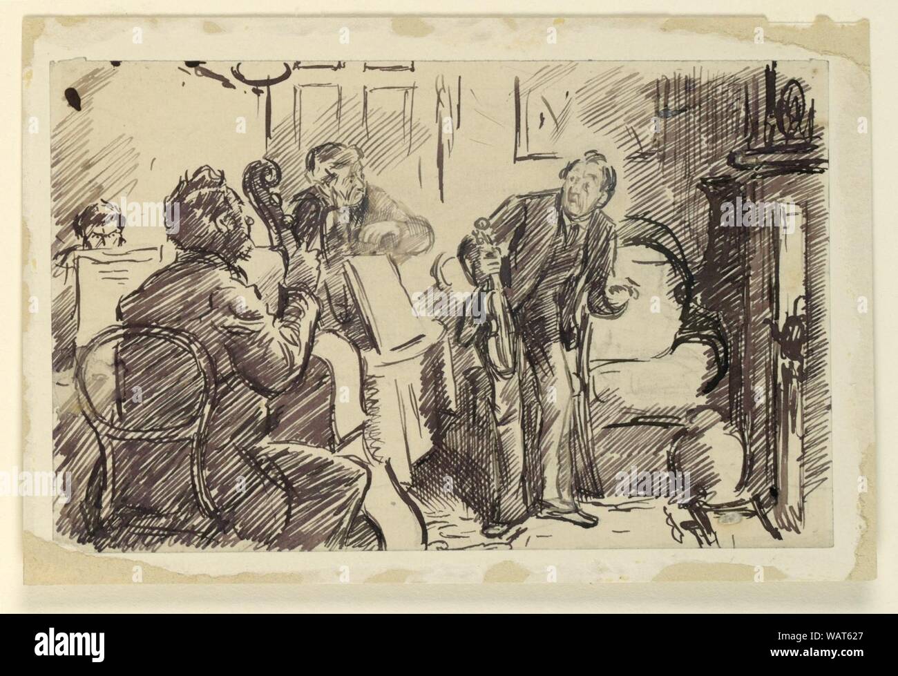 Disegno, Il Quartetto, 1860-70 Foto Stock