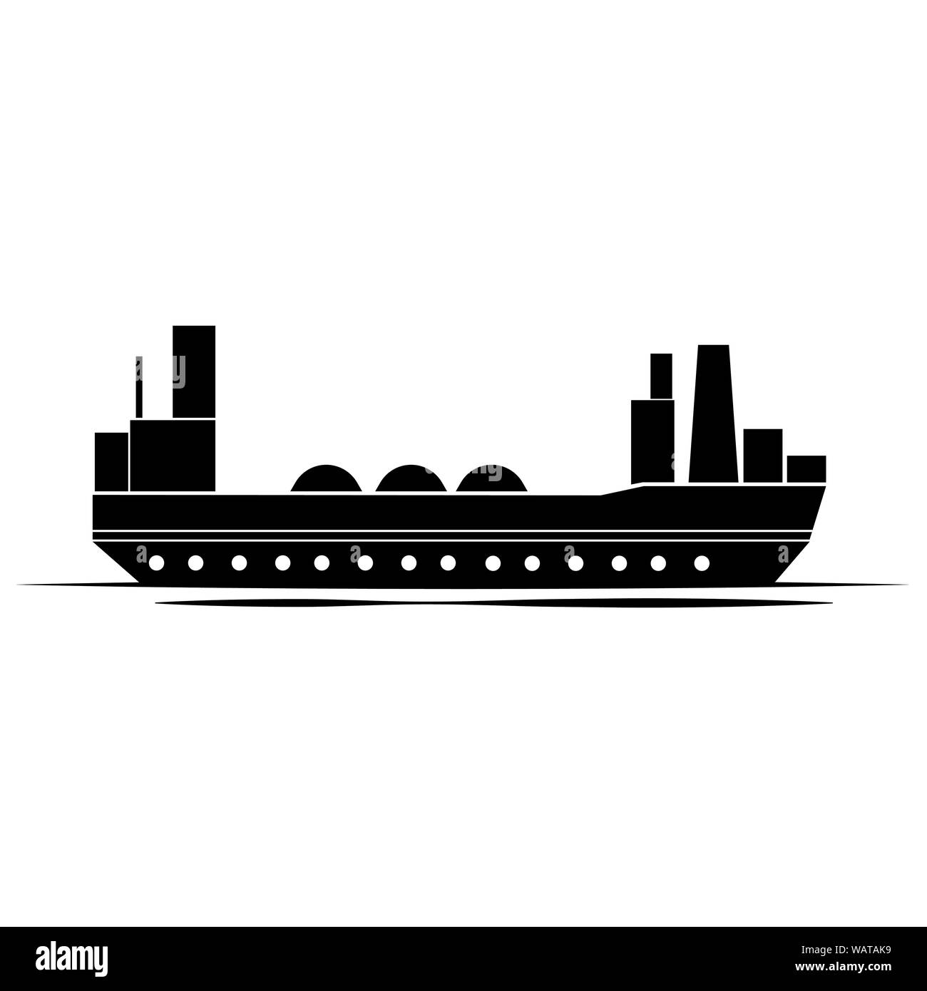 Vista frontale di una barca Illustrazione Vettoriale