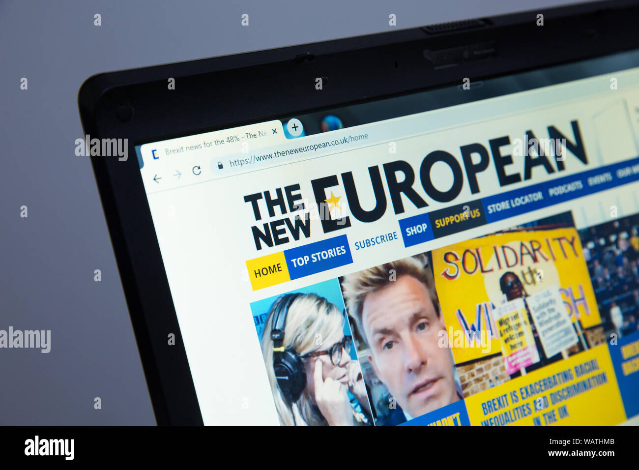 Il nuovo sito web europeo Foto Stock