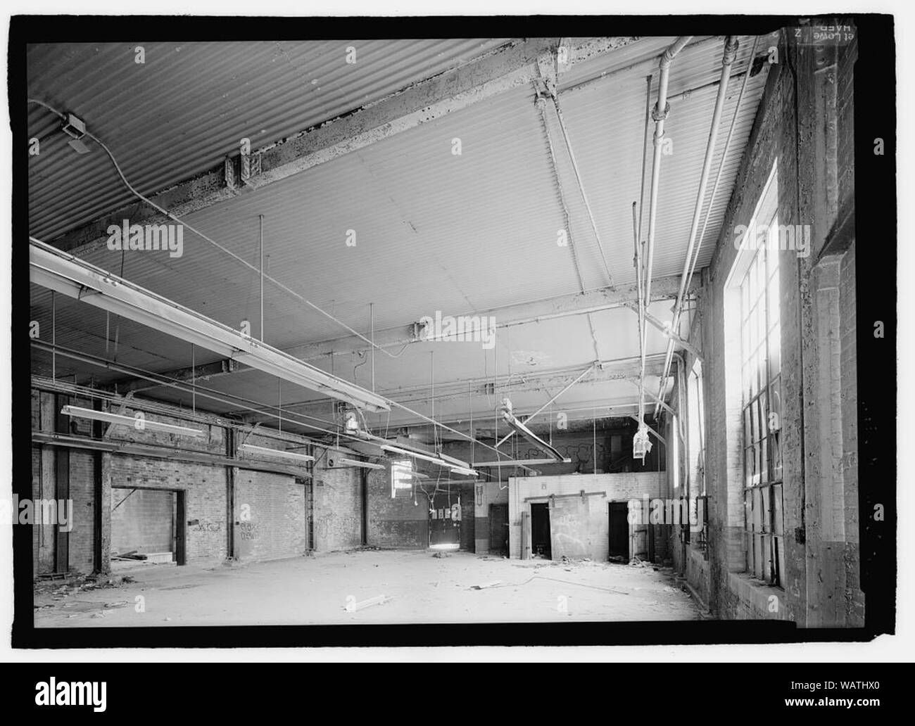 Bacino di carenaggio Engine Works Loft industriale Building Interior Fl1 2002. Foto Stock