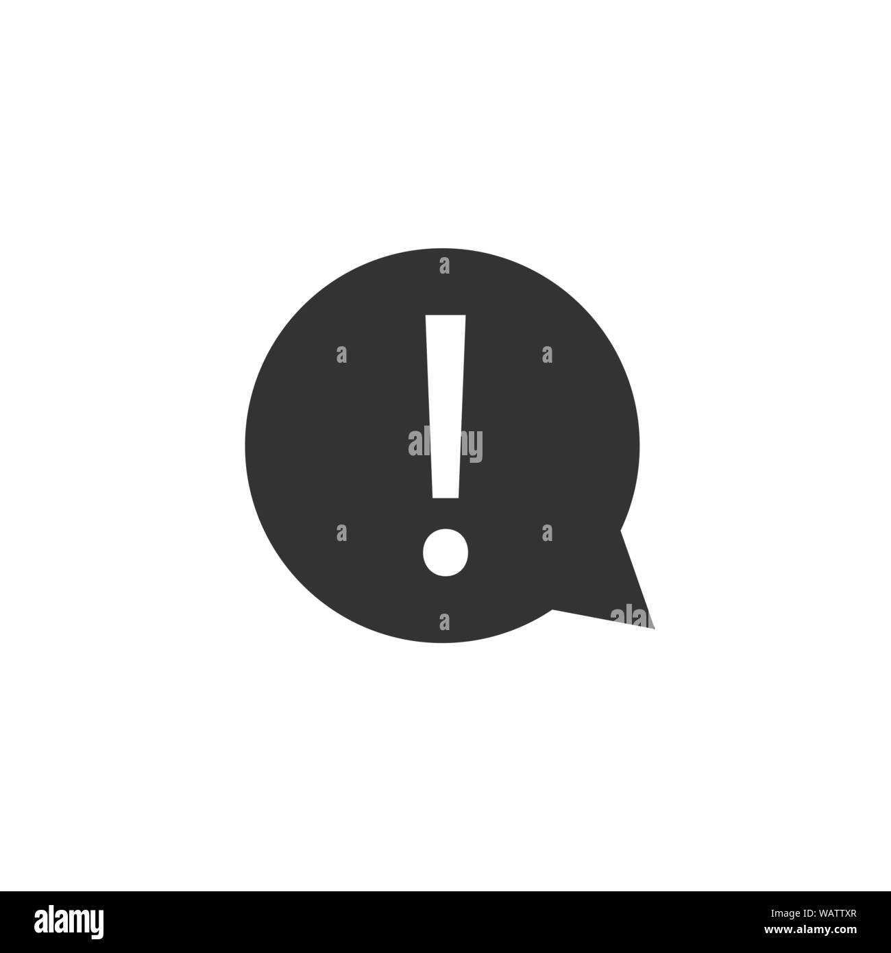 Icona a forma di punto esclamativo. Illustrazione Vettoriale, design piatto. Illustrazione Vettoriale