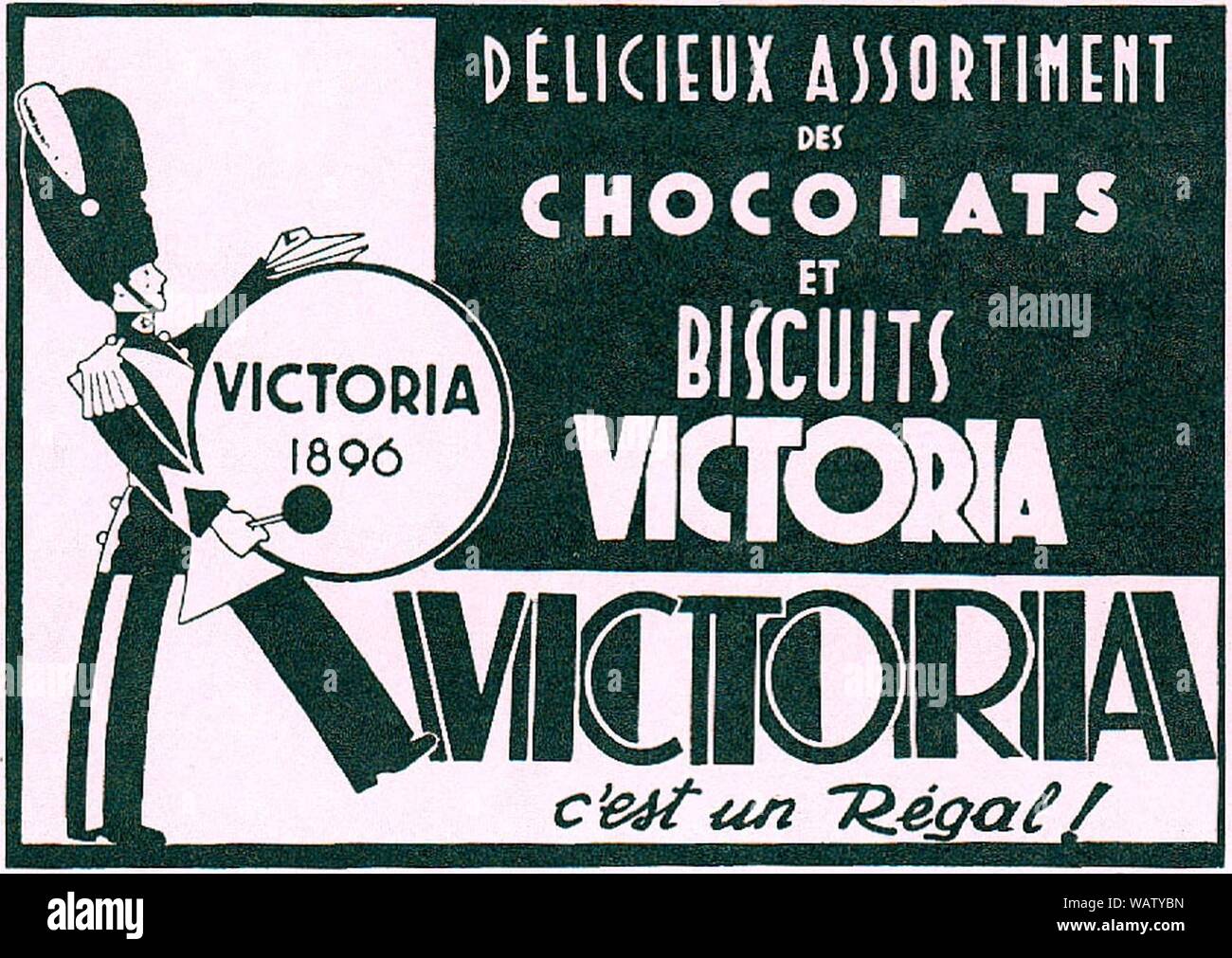 DSP. Publicité Victoria. Koekelberg. 02-1939. Foto Stock