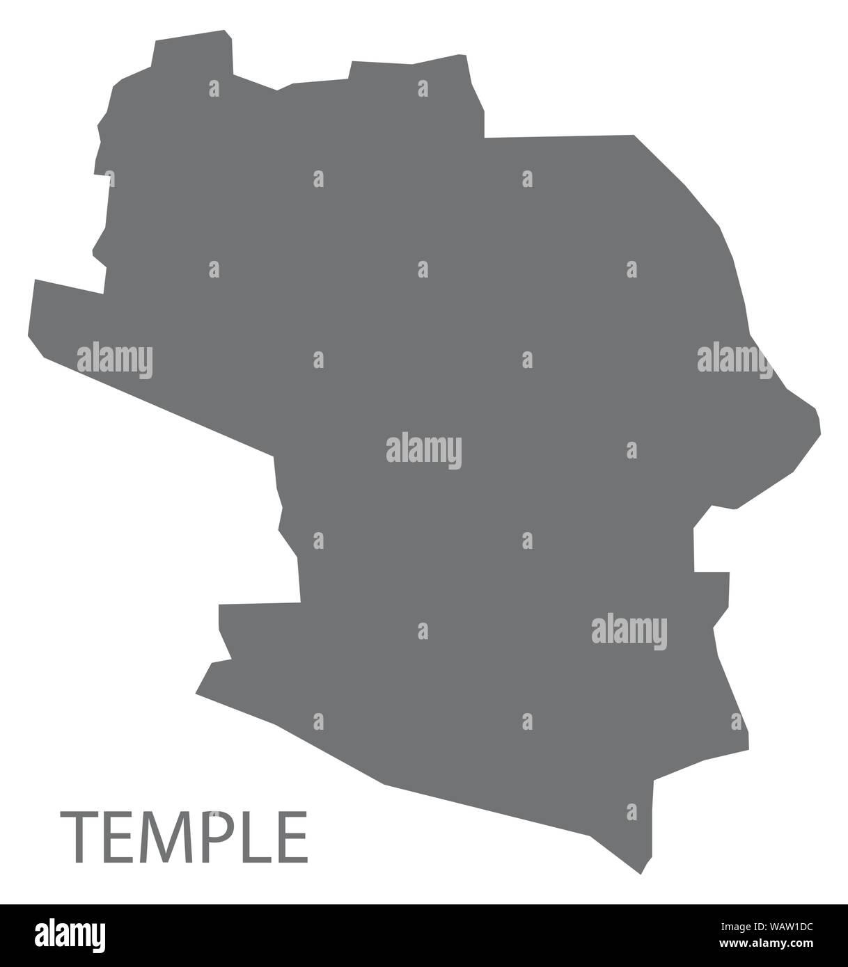 Tempio grigio ward mappa di High Peak District in East Midlands England Regno Unito Illustrazione Vettoriale