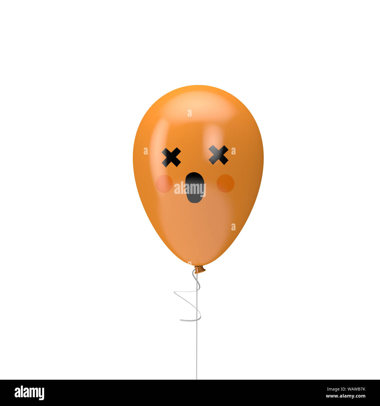 Halloween con palloncino spooky faccia. Happy halloween decotation. 3D Render Foto Stock