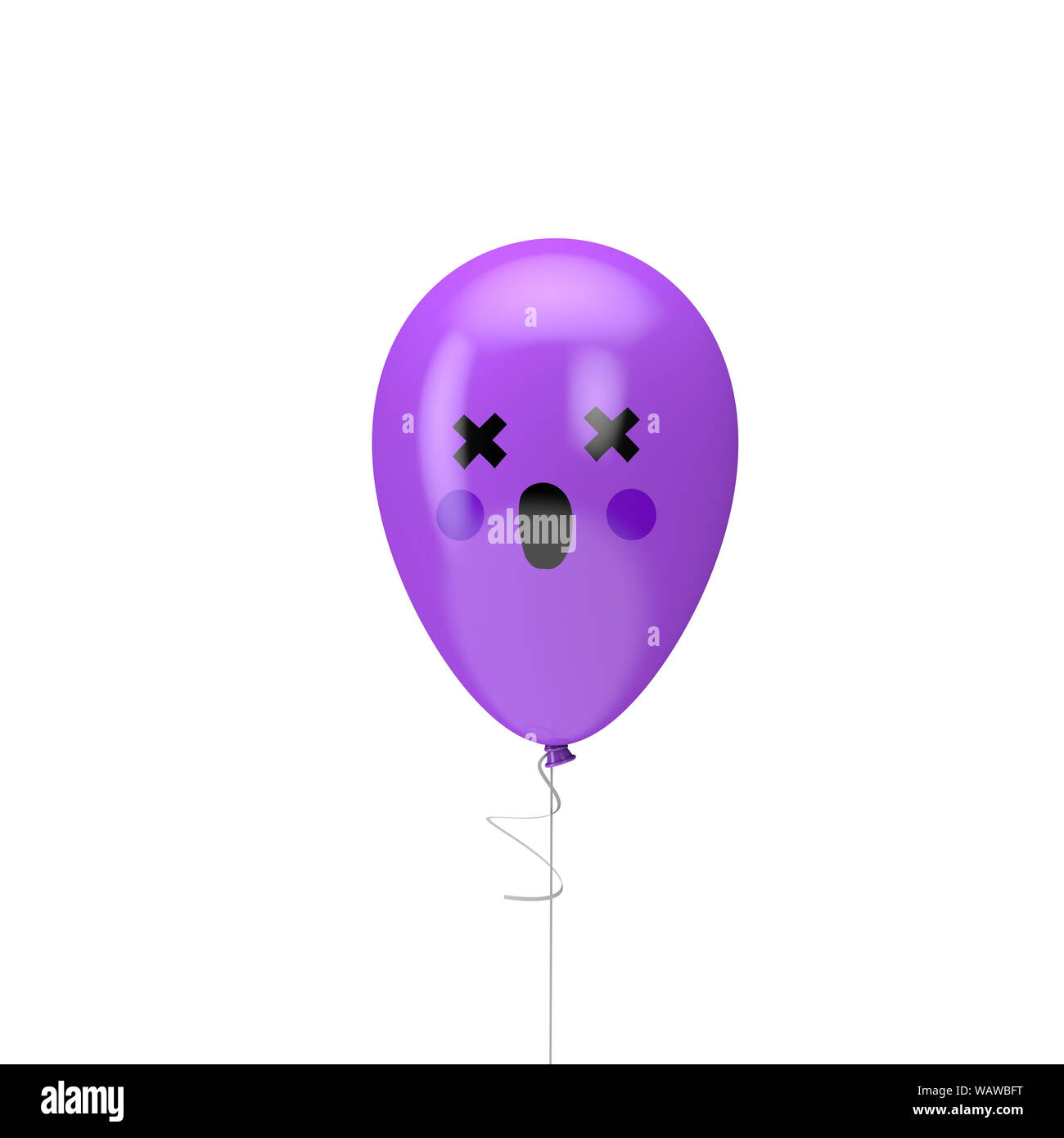 Halloween con palloncino spooky faccia. Happy halloween decotation. 3D Render Foto Stock