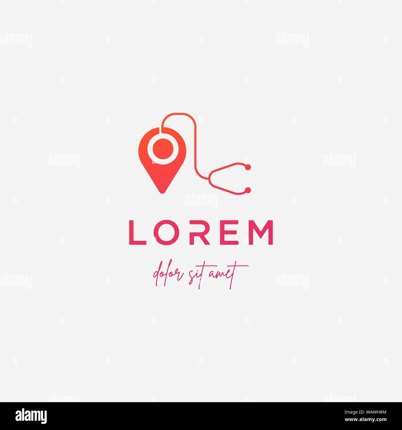 Posizione medica vector logo design illustrazione Illustrazione Vettoriale
