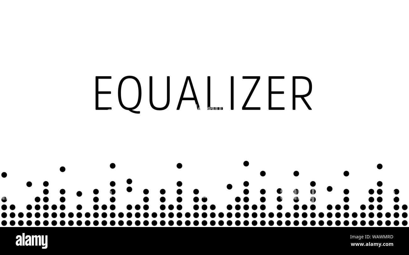 Suono digital wave, semplice bordo nero. Musica Radio Onda. Digital Voice graphic design, illustrazione vettoriale. Illustrazione Vettoriale