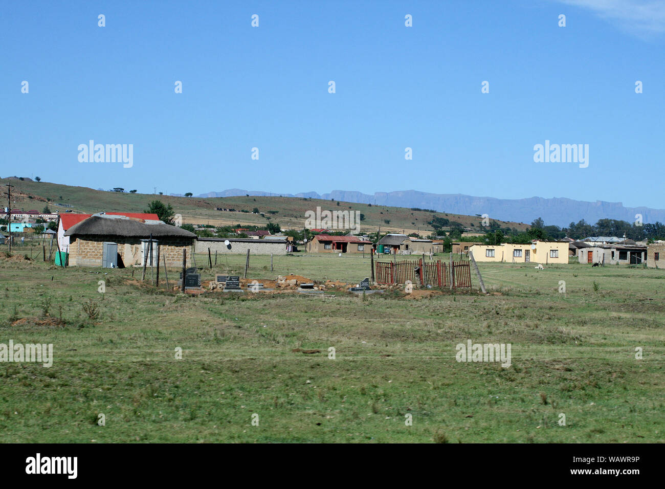 Insediamento sul lato della strada allo stato libero, Sud Africa Foto Stock