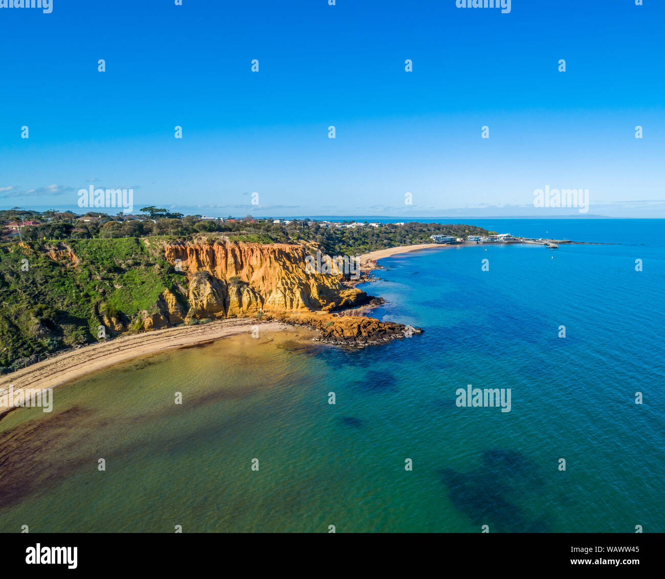 Red Bluff lookout e Edward Street Beach a Melbourne, Australia Foto Stock